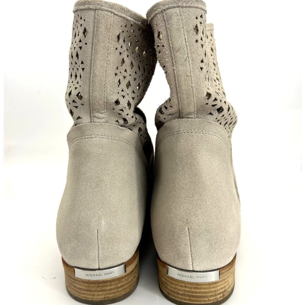 MICHAEL Michael Kors Sunny Bootie Natural Suede Laser Cut Western Boot 9.5 - Picture 3 of 11